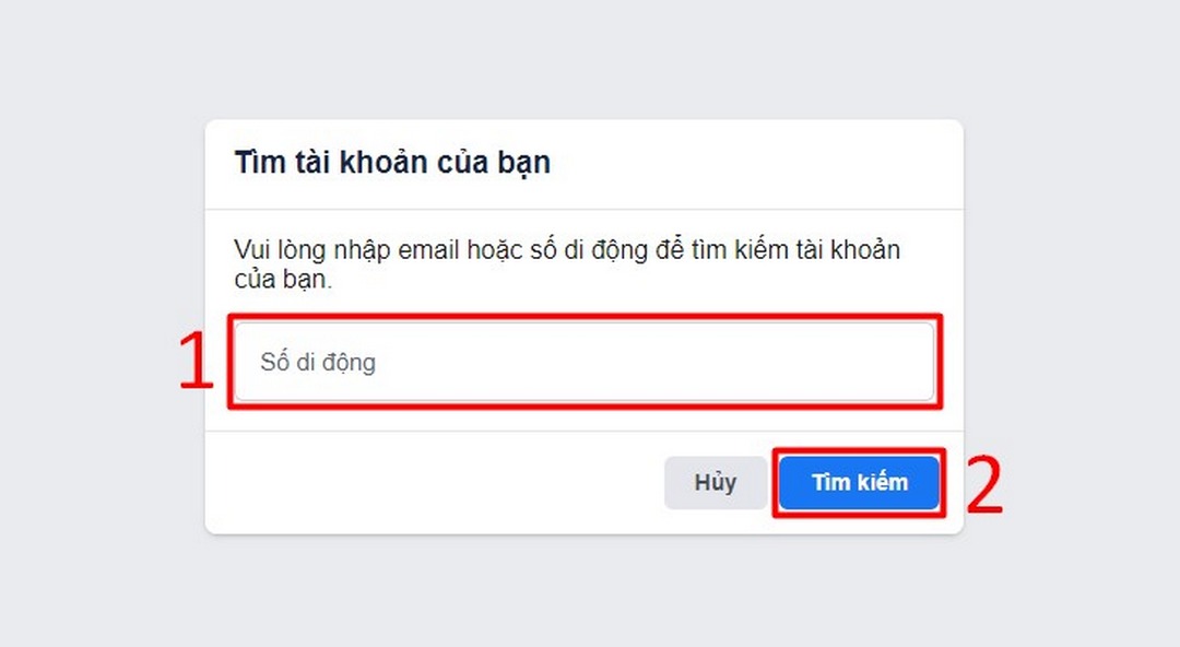 Cách lấy lại mật khẩu Facebook bằng số điện thoại