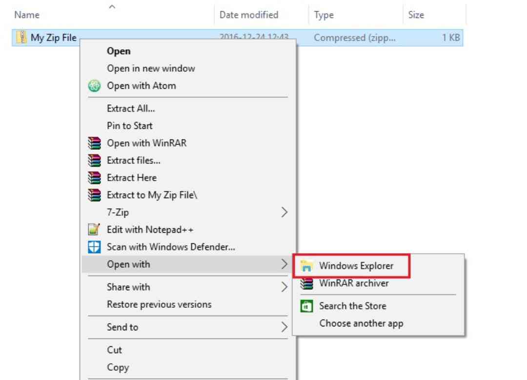 Các bước giải nén file bằng Windows Explorer