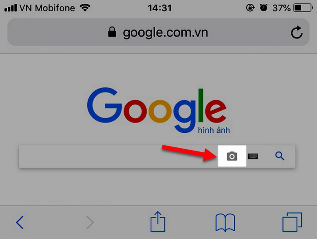 Cách tìm kiếm bằng ảnh qua biểu tượng máy chụp hình